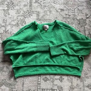 BDG Emerald Green Cropped Scoop Neck Sweater